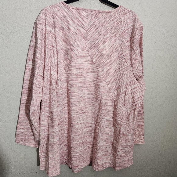 Coldwater Creek Shirt Womens 3X Red Clay Multi Long Sleeve Tunic Scoop Neck - Picture 6 of 16